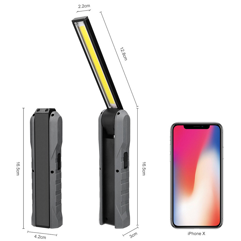 Sklopiva COB/LED radna svjetiljka s USB punjenjem, ugrađena baterija 2000mAh, magnetska lampica za održavanje, 10W (LED 3W + COB 5W), ABS + metal