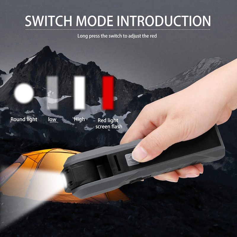 Sklopiva COB/LED radna svjetiljka s USB punjenjem, ugrađena baterija 2000mAh, magnetska lampica za održavanje, 10W (LED 3W + COB 5W), ABS + metal