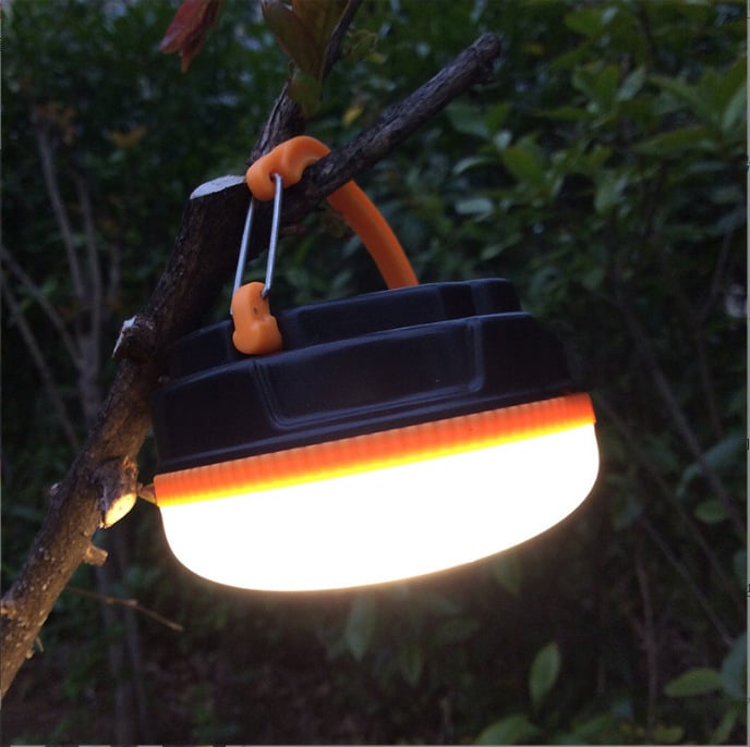Lampă LED pentru camping, alimentată cu baterie, 3,7V, 3W, întrerupător cu buton