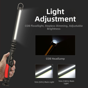 COB radna lampica za održavanje s USB punjenjem i magnetom – 5W, 3.7V, 350 lm, 6500K, S590 model