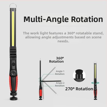 COB radna lampica za održavanje s USB punjenjem i magnetom – 5W, 3.7V, 350 lm, 6500K, S590 model