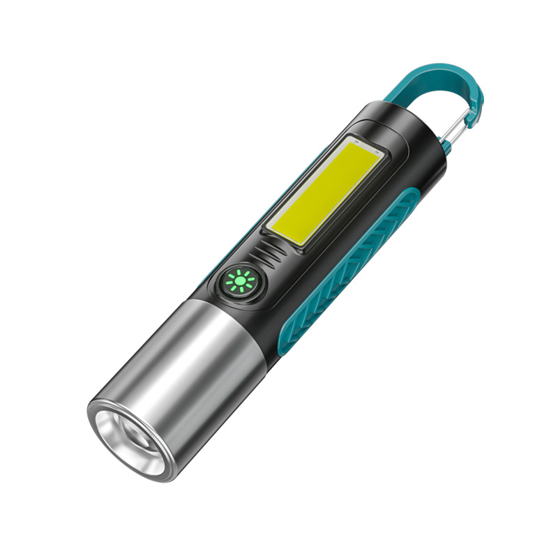 USB-C punjenje baterijske svjetiljke s LED+COB izvorom, 18650 baterija, 360° rotacija, domet 100–200 m