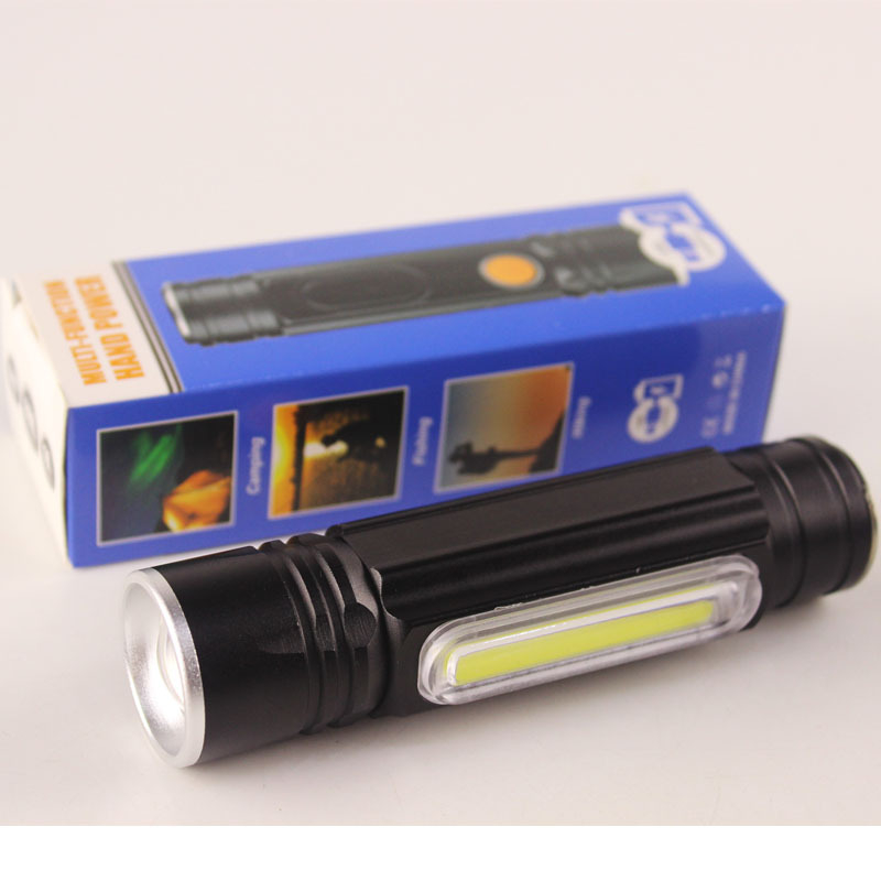 USB punjiva LED svjetiljka s T6+COB, 360° rotacija, 18650 baterija, domet 200–500 m