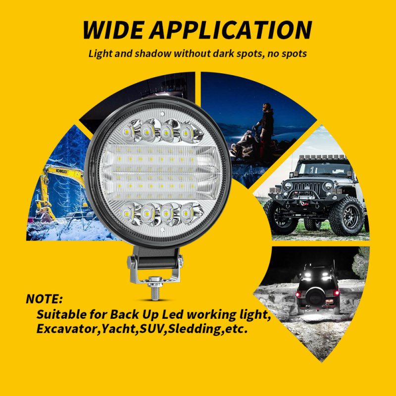 DXZ LED radna svjetiljka za automobil, okrugla, 24 LED, 72W, 9-30V, 2000 lm, LED 3030, model H-Y-24