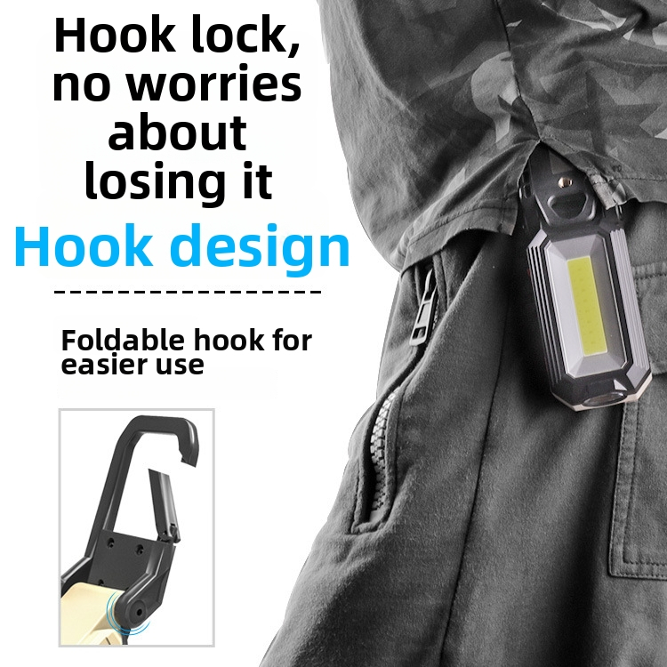 COB darbo lempa su magnetine kilpele, LED 10W, 2400mAh įkraunama baterija, sulankstoma, 360° sukimas