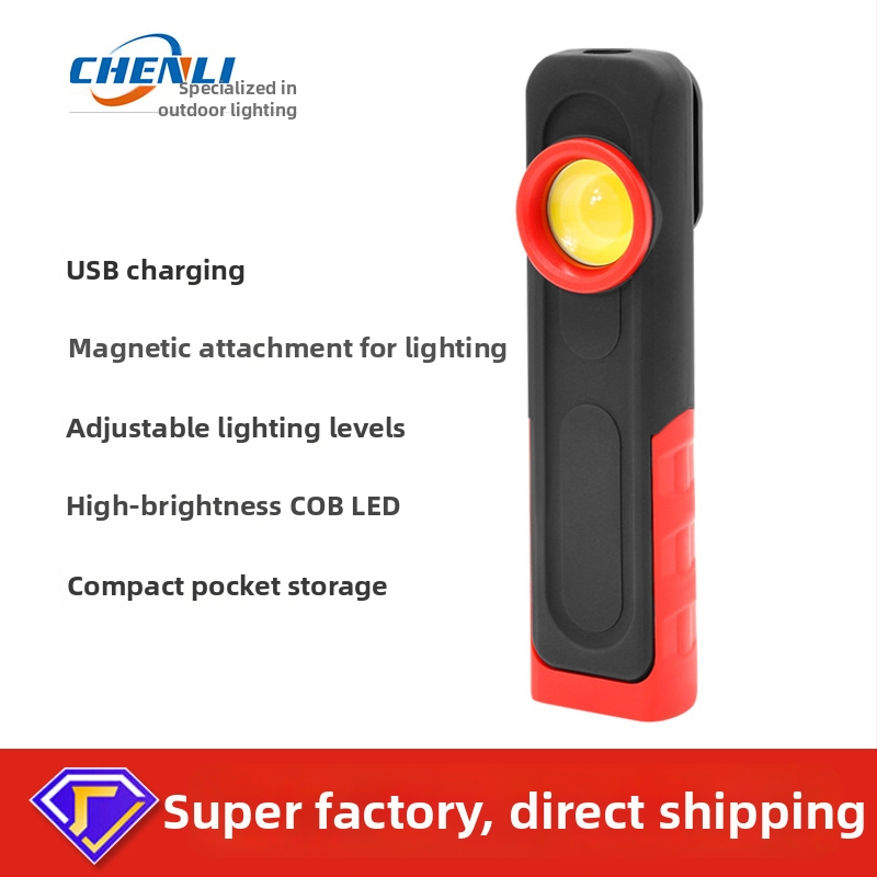 Radna svjetiljka za automobil s COB LED-om, 8W, 500 lm, USB kabel uključen, 180° rotacija