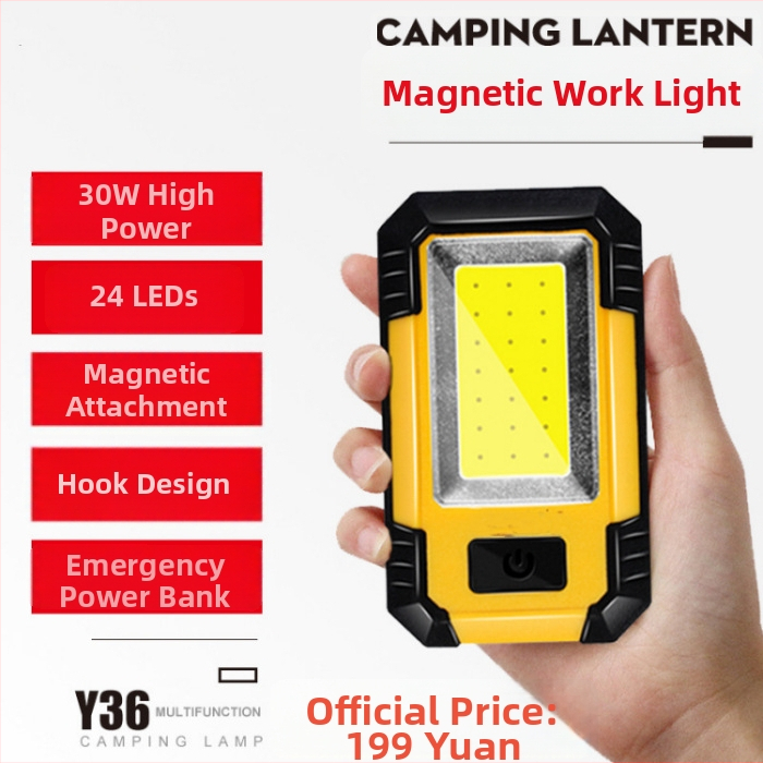 KM-Y36 magnetska COB LED radna svjetiljka, kućište od aluminijske legure, punjiva, za popravke automobila i održavanje