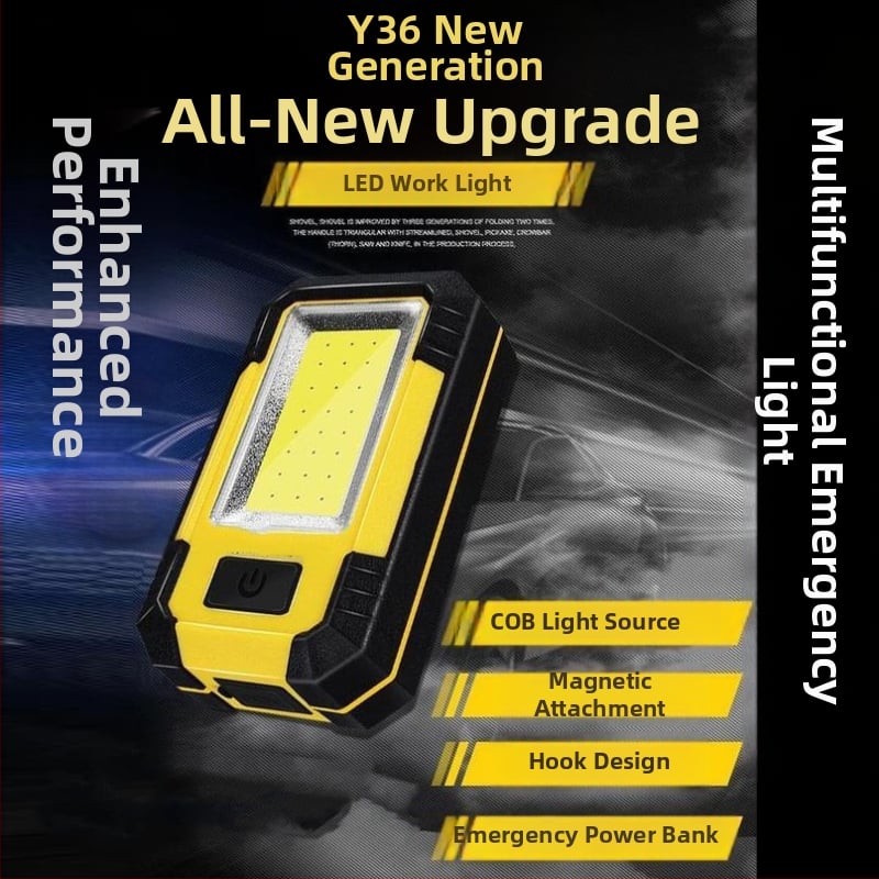 KM-Y36 magnetska COB LED radna svjetiljka, kućište od aluminijske legure, punjiva, za popravke automobila i održavanje