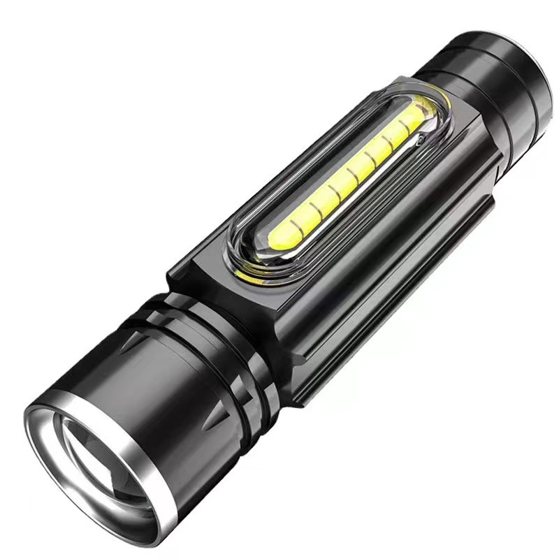 Aluminijska LED svjetiljka s teleskopskim zumom, USB punjenje, magnetsko radno svjetlo, LED+COB, 10W, domet 200-500 m