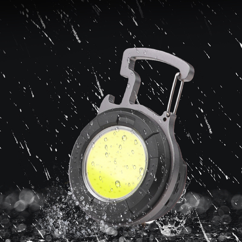 Többfunkciós mini kulcstartó zseblámpa munkavilágítással és autójavító világítással, LED 6W, 650mAh újratölthető, alumíniumötvözet + ABS