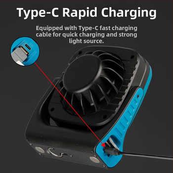 LED kamping lampica s magnetskim kukom, Type-C punjenje, 5V, 2.1W, gumbni prekidač