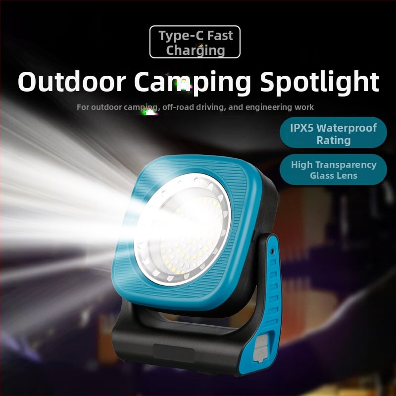 LED kamping lampica s magnetskim kukom, Type-C punjenje, 5V, 2.1W, gumbni prekidač