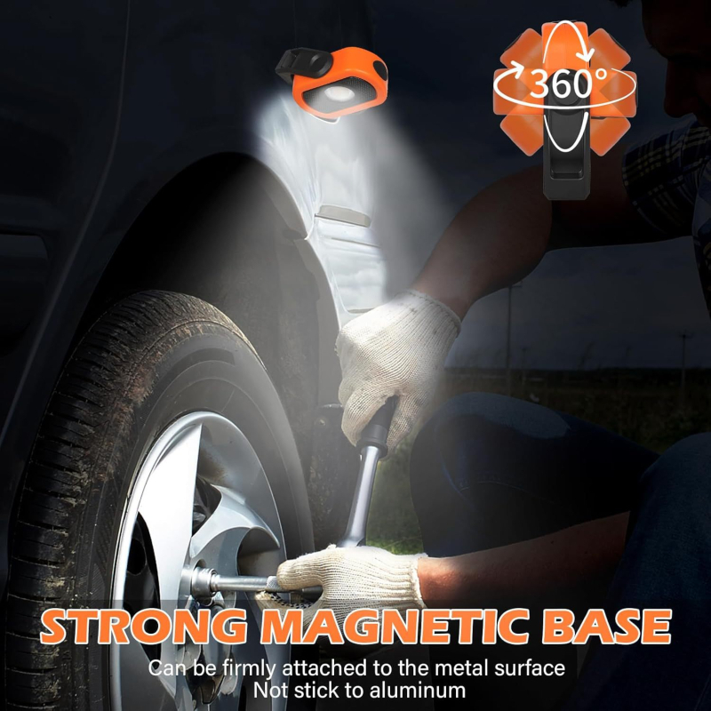 Lampa de lucru LED magnetică portabilă, reîncărcabilă — 7W, 780 lm, IP65, 3.7V, unghi de fascicul 180°