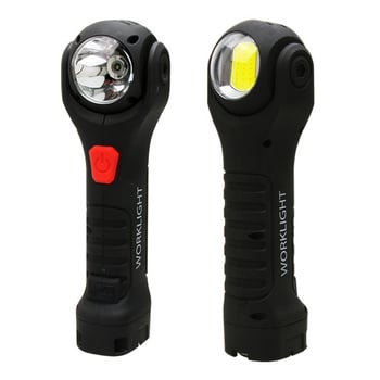 USB punjiva COB radna svjetiljka, 10W, snažno magnetsko pričvršćivanje, 360° rotacija, okrugla glava s dvostrukim LED-ima.