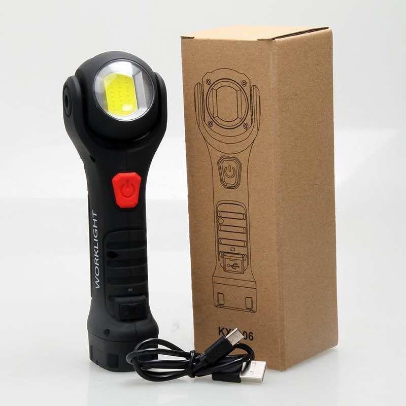 USB punjiva COB radna svjetiljka, 10W, snažno magnetsko pričvršćivanje, 360° rotacija, okrugla glava s dvostrukim LED-ima.