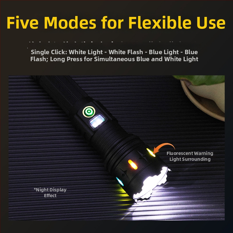 20W LED svjetiljka, 5000mAh punjiva baterija, domet 200–500 m, Power Bank funkcija, optički zum