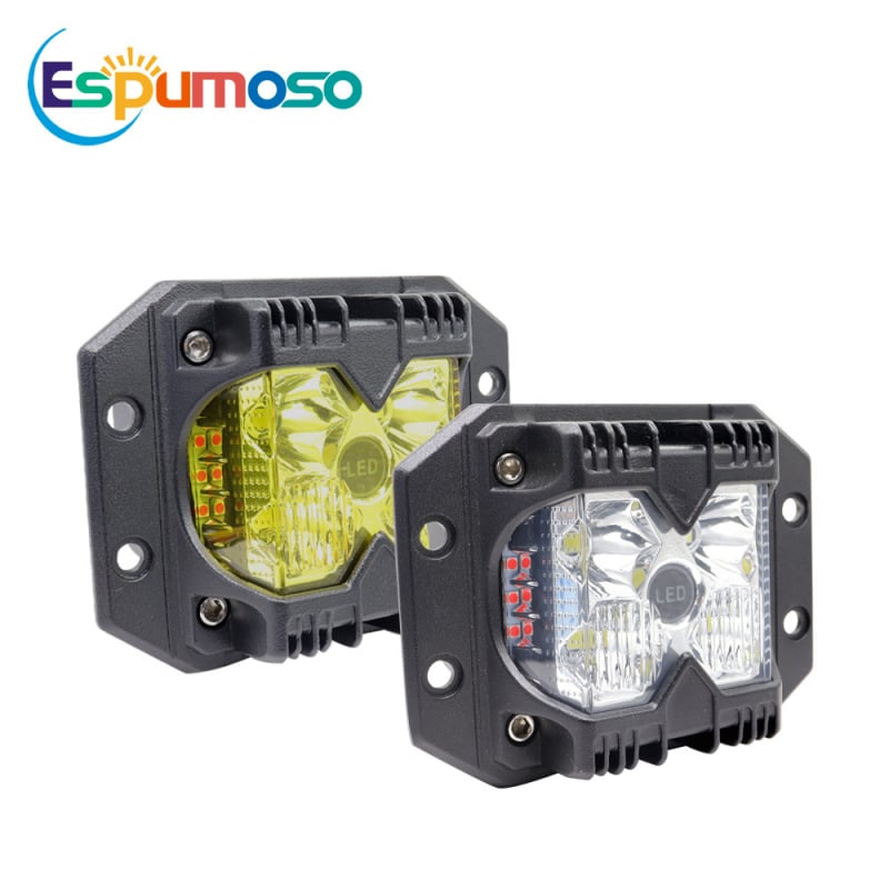 Lumină de lucru LED cu trei fețe pentru vehicul off-road, impermeabilă, 12-24V, 40W, 6000LM, durată de viață 50.000 h