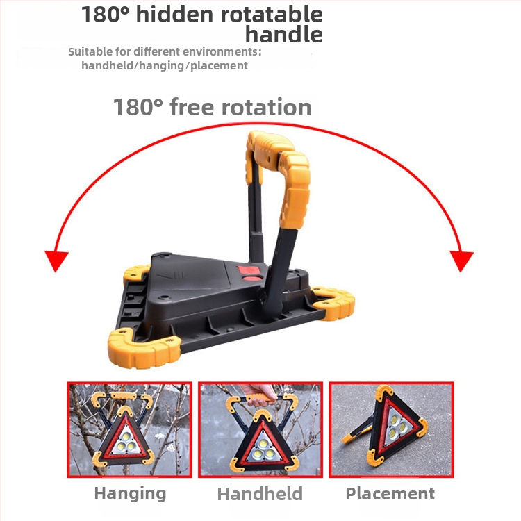 W838 Darbinė lempa COB+LED, 50W, 2x18650 2400mAh, 360° sukimas, spindulio diapazonas 100–200 m
