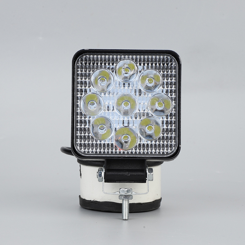 Lumină LED de lucru auto - mini pătrată, 27W, 9-36V, 8000 lm, 6000K, corp din aluminiu