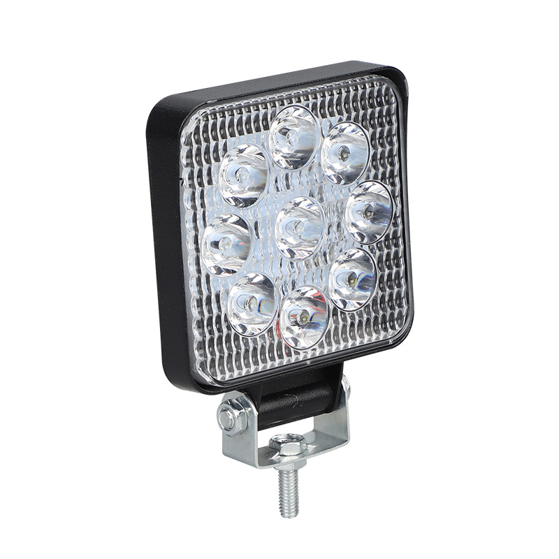 Lumină LED de lucru auto - mini pătrată, 27W, 9-36V, 8000 lm, 6000K, corp din aluminiu