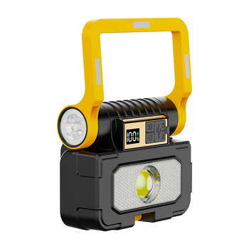 Lampă de lucru LED COB, reîncărcabilă, alimentare manuală, portabilă, 1800mAh, 10W, rază 200–500 m, autonomie baterie 3–6 h