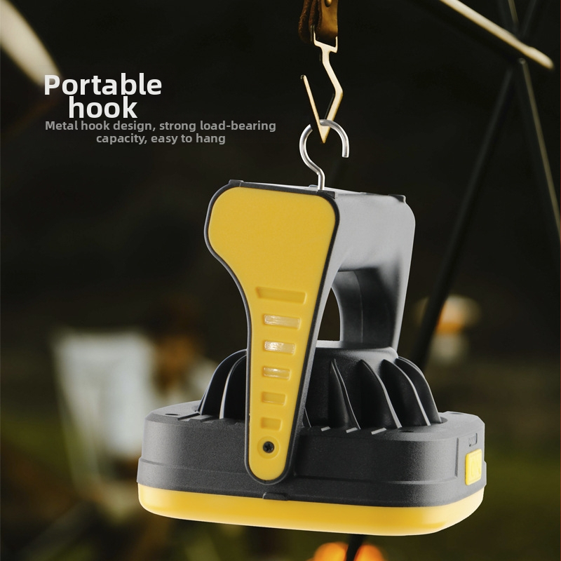 Ārējā kempinga lampai ar Type-C uzlādi, LED darba gaisma, magnētisks stiprinājums ar āķi, 5V 2.1W