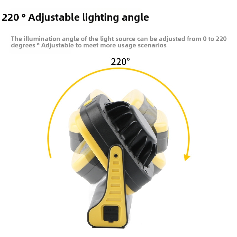 Ārējā kempinga lampai ar Type-C uzlādi, LED darba gaisma, magnētisks stiprinājums ar āķi, 5V 2.1W