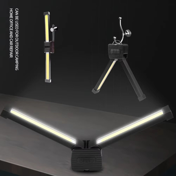 Lampă de lucru COB reîncărcabilă cu design magnetic pliant, LED 5W, 3.7V, model A55, pentru întreținerea autovehiculelor și iluminat de cort