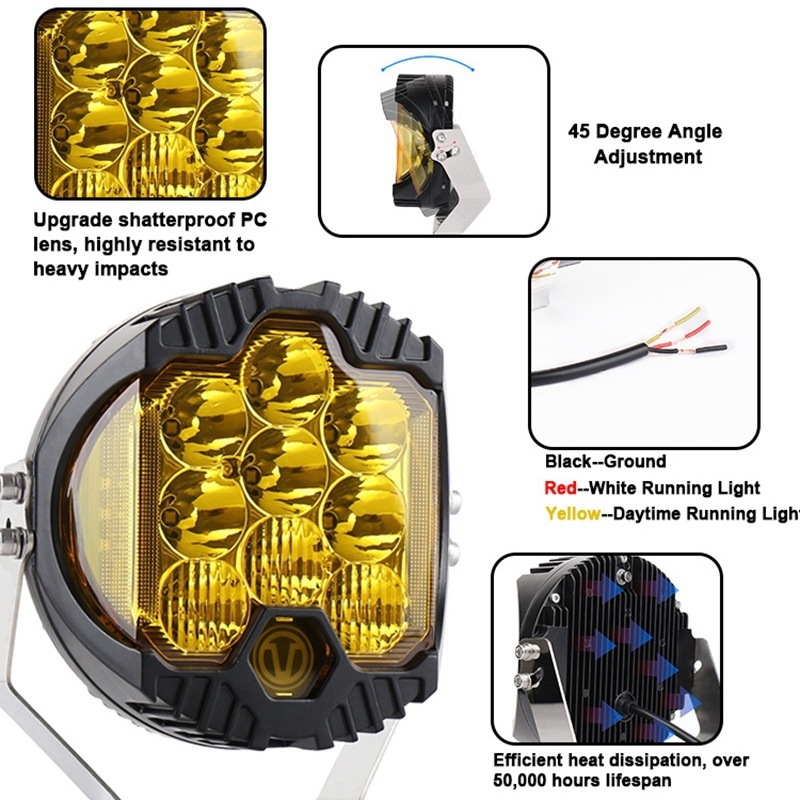 Lumină LED pentru plafonul barei frontale a unui vehicul off-road, 12V, 90W, carcasă din aluminiu+PC, LED 3030, 6500K