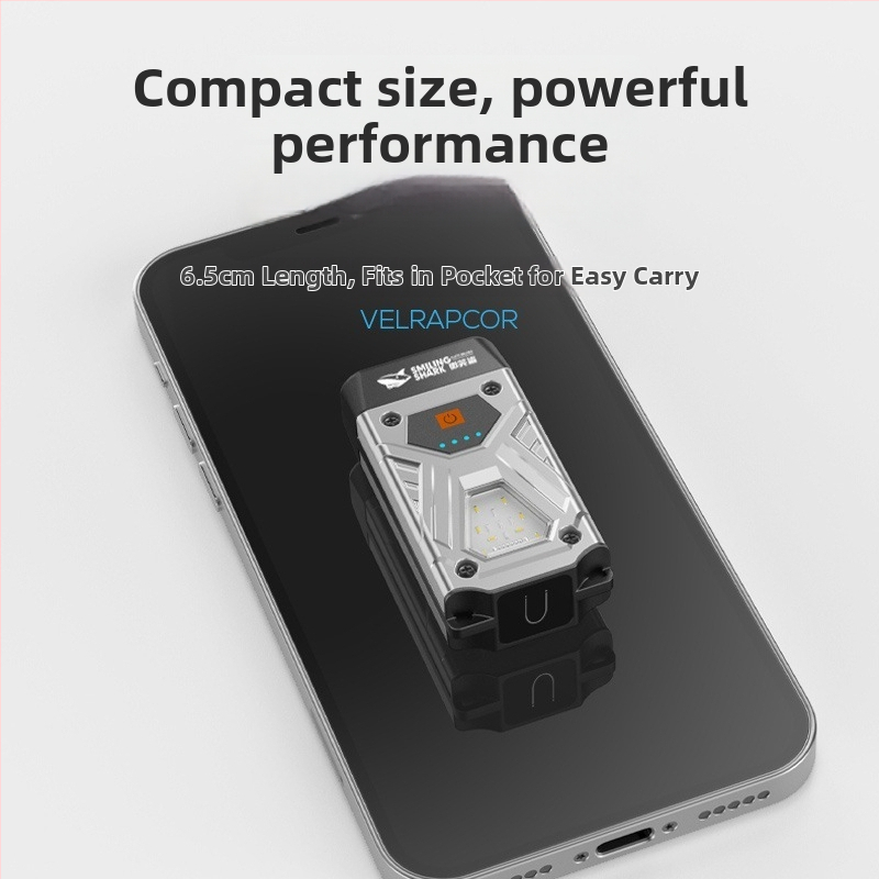 Višenamjensko prijenosno svjetlo s punjenjem, radnim osvjetljenjem i floodlightom, magnetska ugradnja; Materijal: ABS + aluminijska legura; Baterija: 800–5000 mAh; Izvor svjetla: LED; Napajanje: punjivo; Doseg: 100–200 m