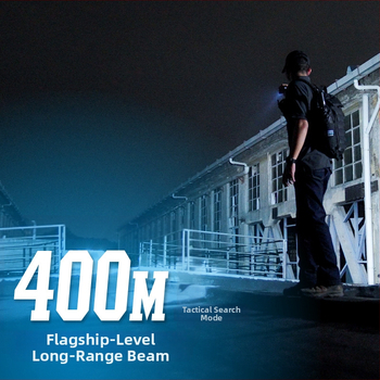 Rankinis žibintuvas EDC29, 65W / 400 m spindulys, įmontuota 2500mAh baterija, IP54 apsauga