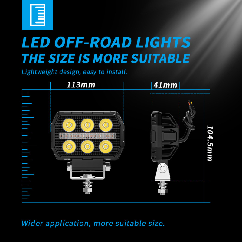 4,5-inčni off-road reflektor, 6 LED, 30W, 9-80V, 2900LM