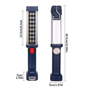Automobilska stalna inspekcijska LED svjetiljka s punjenjem – radna svjetiljka za nuždu s jakim magnetom; baterija 4000 mAh, USB priključak, 5V, LED izvor, domet 50-100 m