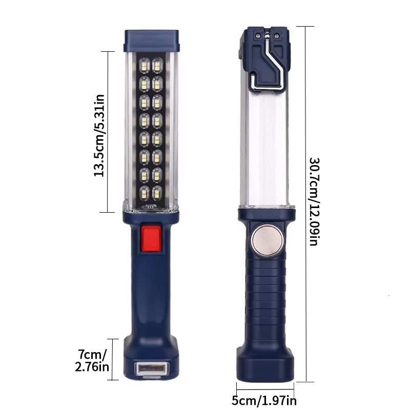 Automobilska stalna inspekcijska LED svjetiljka s punjenjem – radna svjetiljka za nuždu s jakim magnetom; baterija 4000 mAh, USB priključak, 5V, LED izvor, domet 50-100 m
