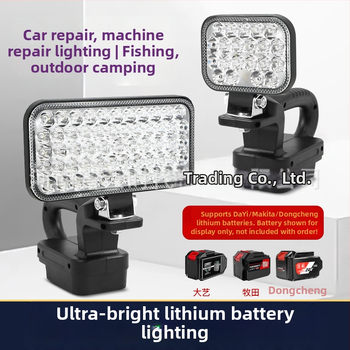 Portatīvā darba gaisma ar litija bateriju būvdarbam – ārkārtas apgaismojums, 20W, ABS korpuss, pieci montāžas interfeisi, regulējams staru leņķis