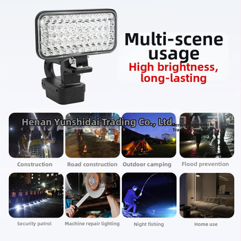 Portatīvā darba gaisma ar litija bateriju būvdarbam – ārkārtas apgaismojums, 20W, ABS korpuss, pieci montāžas interfeisi, regulējams staru leņķis