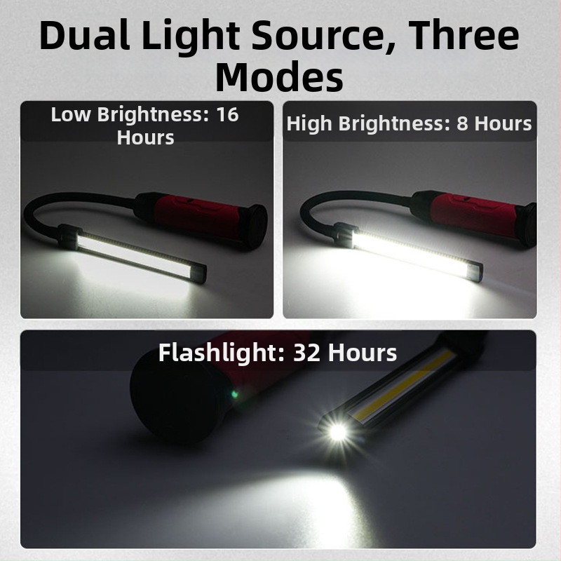 S-308 magnētiskā LED darba lampiņa auto remontam un CNC tokāram, regulējama