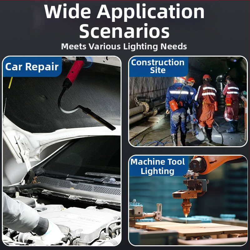S-308 magnētiskā LED darba lampiņa auto remontam un CNC tokāram, regulējama