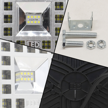 Lumină de lucru LED pentru vehicule, pătrată, 23 LED-uri, 12-24V, 1300 lm, 6000K, aliaj de aluminiu