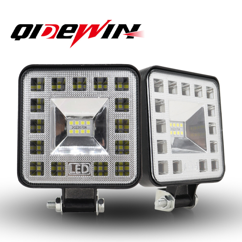 Lumină de lucru LED pentru vehicule, pătrată, 23 LED-uri, 12-24V, 1300 lm, 6000K, aliaj de aluminiu