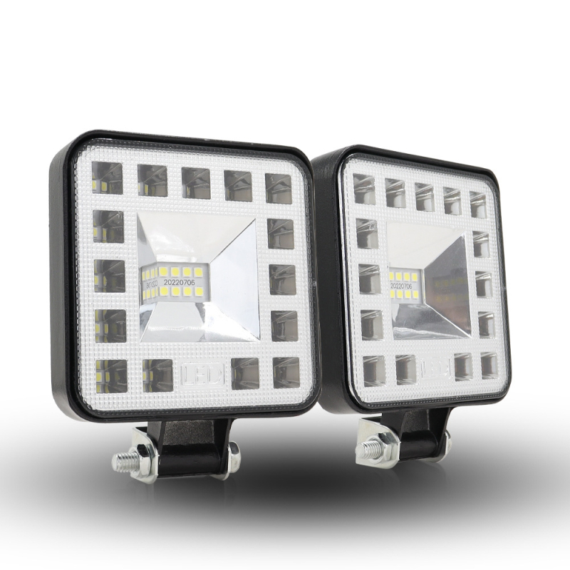 Lumină de lucru LED pentru vehicule, pătrată, 23 LED-uri, 12-24V, 1300 lm, 6000K, aliaj de aluminiu