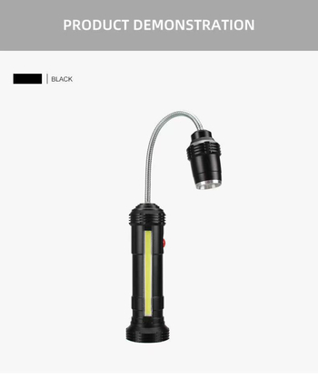 LED svjetiljka s COB radnim svjetlom – USB punjenje, teleskopska, 360° rotacija, magnetska baza, 4200mAh