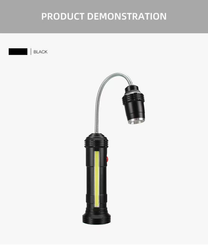 LED svjetiljka s COB radnim svjetlom – USB punjenje, teleskopska, 360° rotacija, magnetska baza, 4200mAh