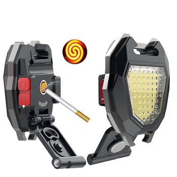 LED lukturis uz atslēgas ar iebūvētu šķiltavu — kompakta kempinga gaisma, uzlādei, 3V, 5W, manuālais slēdzis