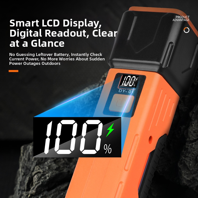 LED darbo lempa su COB, sulankstoma magnetinė palapinės lempa lauko naudojimui, DY-01 modelis, 15W, 18650 baterija, įkrovimo laikas 1–2 val., veikimo laikas 3–5 val.