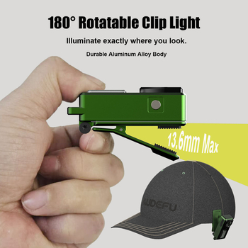 Φακός εξωτερικού με κλιπ — LED, 1200 mAh μπαταρία, ηλιακή φόρτιση, 3 επίπεδα φωτισμού, συνεχές φως + στρομπ, εμβέλεια έως 200 μ