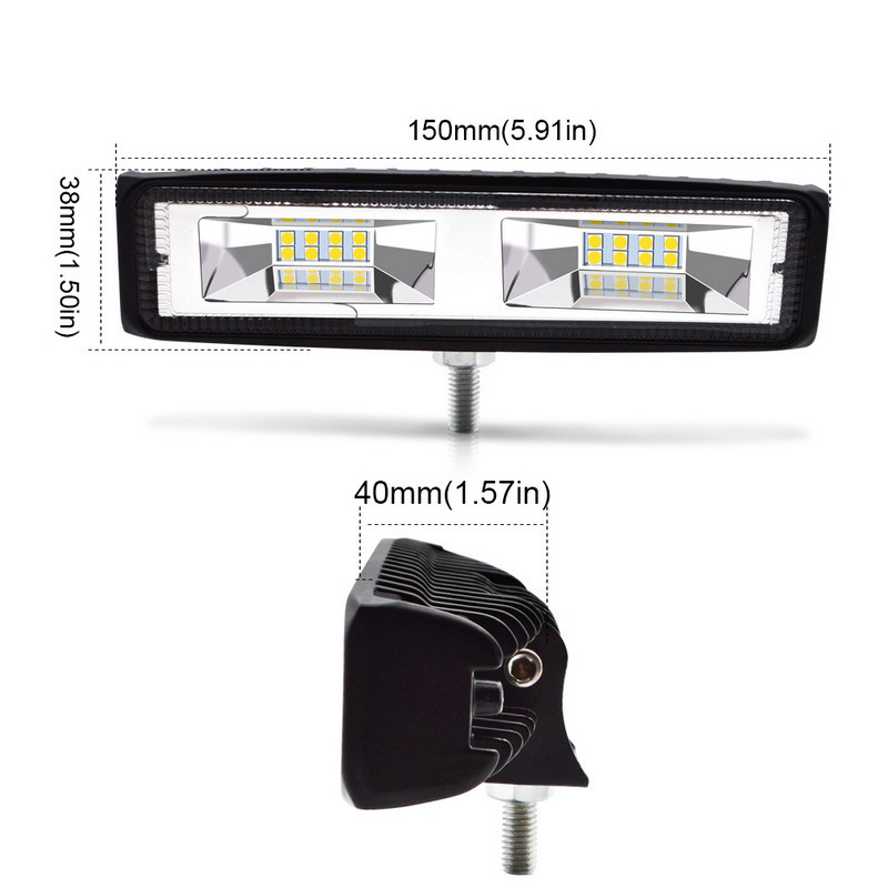 Automobilska LED radna svjetiljka 12V/24V, 16LED, 48W, 6000K, 4800LM, Model YZX-GZD-16LED-48W