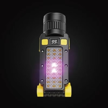 LED skladacie pracovné svetlo s USB nabíjaním, magnetické kontrolné svetlo, optický zoom, 10W, 1800mAh, dosah lúčov 100-200 m, multifunkčná LED baterka