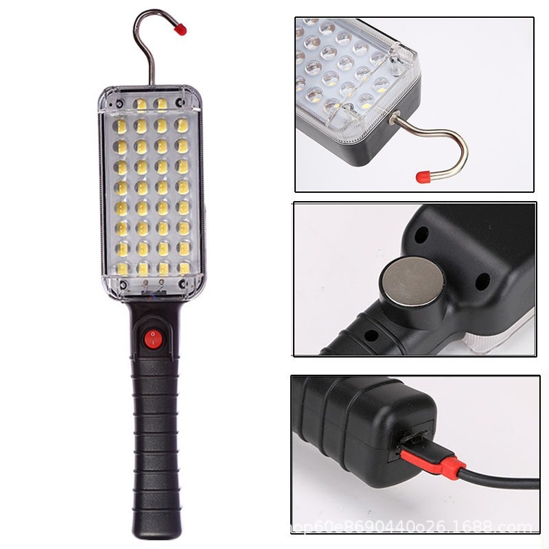 LED radna lampica s jakim magnetskim kukom i neprekidnom regulacijom jačine svjetla, prijenosna za dom i vanjsku upotrebu, s ugrađenom Li-ion baterijom, 20W LED