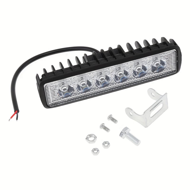Automobilsko LED radno svjetlo, jednoredno 6 LED, 18W, 12V, LED trak za terenska vozila – prednje dodatno svjetlo i dnevno svjetlo